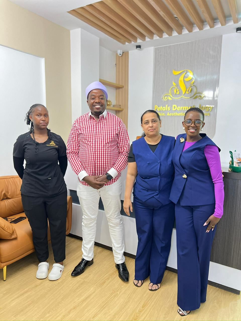 The Petals Dermatology team at the clinic reception
